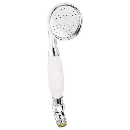 Hand Shower with White Porcelain Insert in Polished Chrome