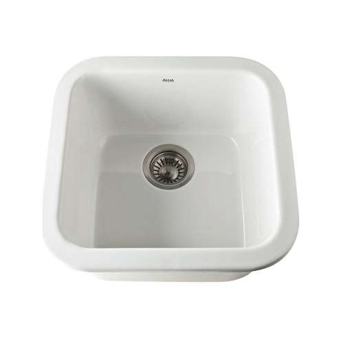 18in Drop-In Fireclay Bar Sink in Biscuit