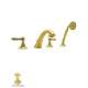 Roman Tub Faucet and Single Function Hand Shower in Inca Brass