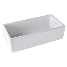36in Handcrafted, Single-Basin, Fireclay, Apron-Front Farmhouse Kitchen Sink in White