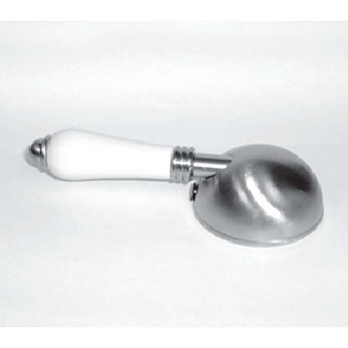 Porcelain Single Lever Handle With Dome Cap In Polished Chrome