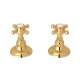 Italian Country Bath A7422XMIB 3/4-in Hot and Cold Sidevalves Set with Cross Handle in Italian Brass