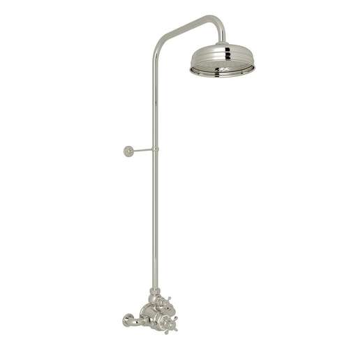Thermostatic Shower Package with Cross Handle in Polished Nickel