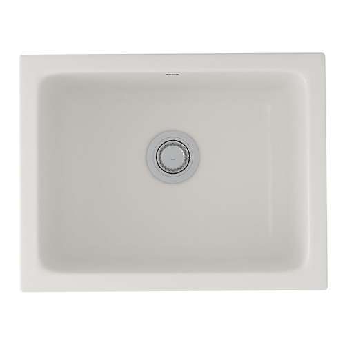 Fireclay Single Bowl Undermount Kitchen/Laundry Sink in Biscuit