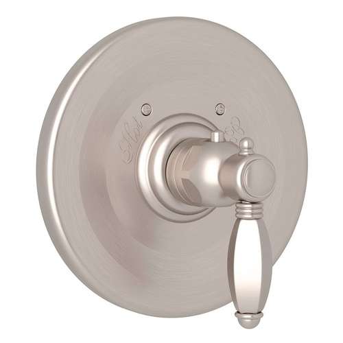 Thermostatic Trim Plate with Hex Metal Lever and without Volume Control in Satin Nickel