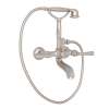 Exposed Tub Set with Metal Lever Handshower in Satin Nickel