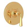 Thermostatic Trim Plate with Metal Lever and without Volume Control in Italian Brass