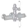 Italian Bath Exposed Thermostatic Valve with White Porcelain Lever in Polished Chrome