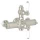 Italian Bath Exposed Thermostatic Valve with White Porcelain Lever in Polished Nickel