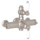 Italian Bath Exposed Thermostatic Valve with White Porcelain Lever in Satin Nickel