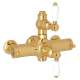 Italian Bath Exposed Thermostatic Valve with White Porcelain Lever in Italian Brass