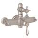 Italian Bath Exposed Thermostatic Valve with Cross Handle in Satin Nickel