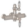 Italian Bath Exposed Thermostatic Valve with Crystal Lever in Satin Nickel