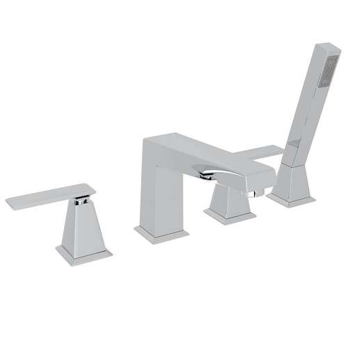 A1004LV-M Vincent 4-Hole Deck Mount Tub Filler with Metal Lever Handshower