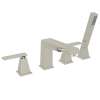 Vincent A1004LVPN 4-Hole Deck Mount Tub Filler with Metal Lever Handshower in Polished Nickel