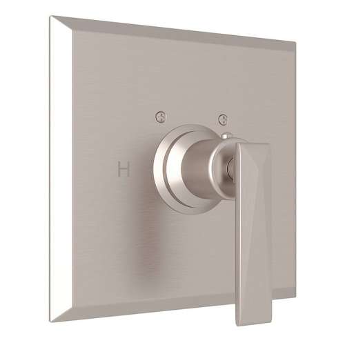 Vincent A4014LVSTN Thermostatic Trim Plate with Metal Lever and without Volume Control in Satin Nickel
