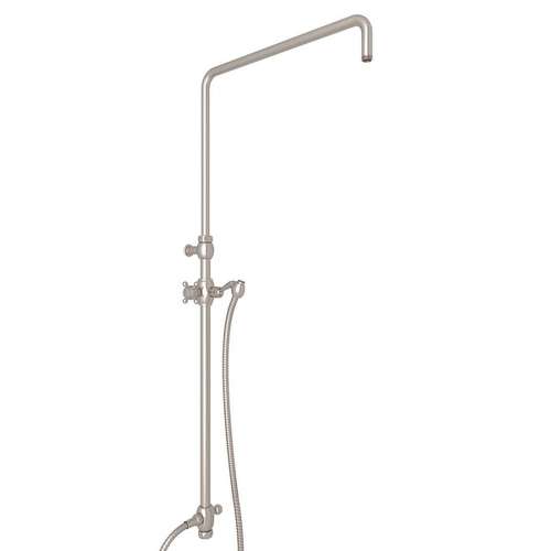Riser with Diverter, Hose and Sliding Handshower Holder in Satin Nickel