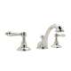 C-Spout Widespread Lavatory Faucet with Metal Lever Pop-Up in Polished Nickel