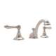 C-Spout Widespread Lavatory Faucet with Metal Lever Pop-Up in Satin Nickel
