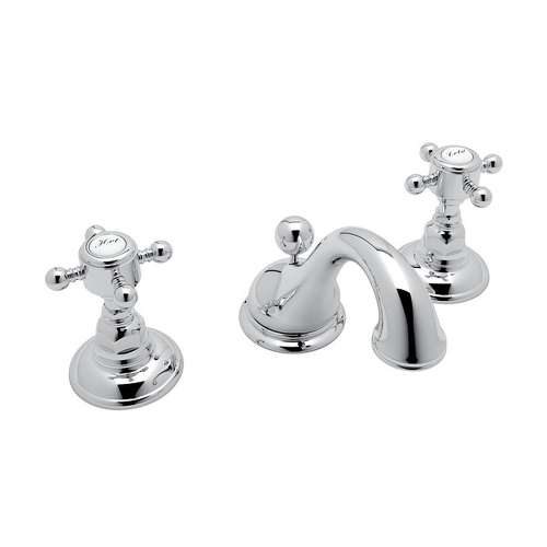 Viaggio A1408XMAPC-2 C-Spout Widespread Lavatory Faucet with Cross Handles Pop-Up in Polished Chrome