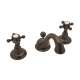 C-Spout Widespread Lavatory Faucet with Cross Handles Pop-Up in Tuscan Brass