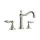 Column Spout Widespread Lavatory Faucet with Crystal Levers Pop-Up in Polished Nickel