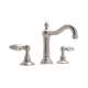 Column Spout Widespread Lavatory Faucet with Crystal Levers Pop-Up in Satin Nickel