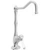 Column Spout Filter Faucet With Mini Porcelain Lever Handle In Polished Chrome