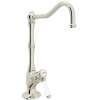 Column Spout Filter Faucet With Mini Porcelain Lever Handle In Polished Nickel