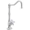 Column Spout Filter Faucet With Mini Cross Handle In Polished Chrome