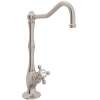 Column Spout Filter Faucet With Mini Cross Handle In Satin Nickel