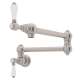 Wall Mount Swing Arm Pot Filler With Porcelain Lever Handle In Satin Nickel