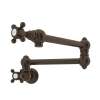 Wall Mount Swing Arm Pot Filler With Cross Handle In Tuscan Brass