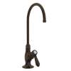 C-Spout Filter Faucet With Mini Metal Lever Handle In Tuscan Brass