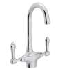 C-Spout Bar/Food Prep Faucet With Metal Lever Handle In Polished Chrome