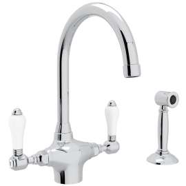 Italian Kitchen San Julio Kitchen Faucet With Double-Lever Handle - In Multiple Colors