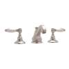 High Neck Widespread Lavatory Faucet with Metal Levers Pop-Up and Hex Spout in Satin Nickel