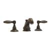 High Neck Widespread Lavatory Faucet with Metal Levers Pop-Up and Hex Spout in Tuscan Brass