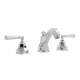 High Neck Widespread Lavatory Faucet with Hex Spout Metal Lever Handles and Pop-Up in Polished Chrome