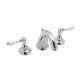 C-Spout Widespread Lavatory Faucet with Porcelain Levers Pop-Up and 