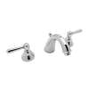 C-Spout Widespread Lavatory Faucet with Metal Levers Pop-Up in Polished Chrome