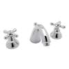 C-Spout Widespread Lavatory Faucet with Cross Handles Pop-Up in Polished Chrome