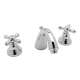 C-Spout Widespread Lavatory Faucet with Cross Handles Pop-Up in Polished Chrome
