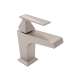Single Hole, Single Lever Lavatory Faucet with Single Vincent Metal Lever and Pop-Up in Satin Nickel