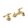 C-Spout Widespread Lavatory Faucet with Classic Metal Lever in Italian Brass
