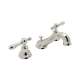 C-Spout Widespread Lavatory Faucet with Classic Metal Lever in Polished Nickel