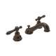 C-Spout Widespread Lavatory Faucet with Classic Metal Lever in Tuscan Brass