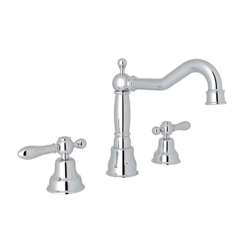 Column Spout Widespread Lavatory Faucet Classic Metal Levers Pop-Up and 7-1/8