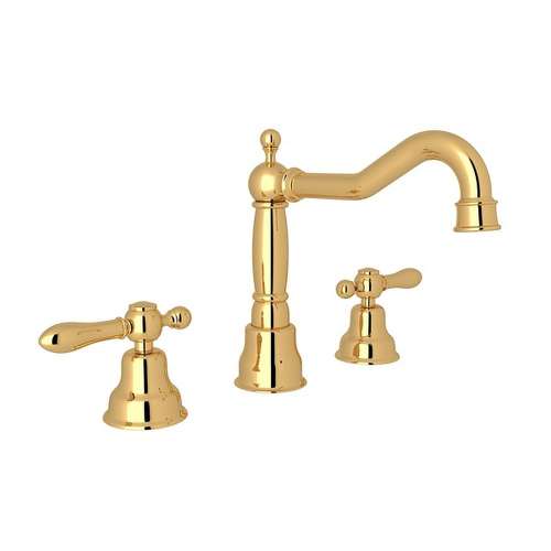 Column Spout Widespread Lavatory Faucet Classic Metal Levers Pop-Up and 7-1/8