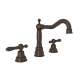Column Spout Widespread Lavatory Faucet Classic Metal Levers Pop-Up and 7-1/8
